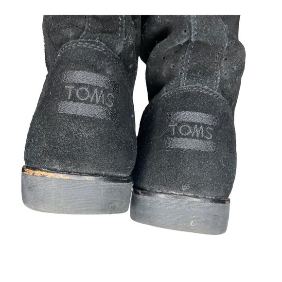 Toms Serra perforated slouch boot in black suede HIGH ANKLE PULL ON Posh Sho - Picture 8 of 11